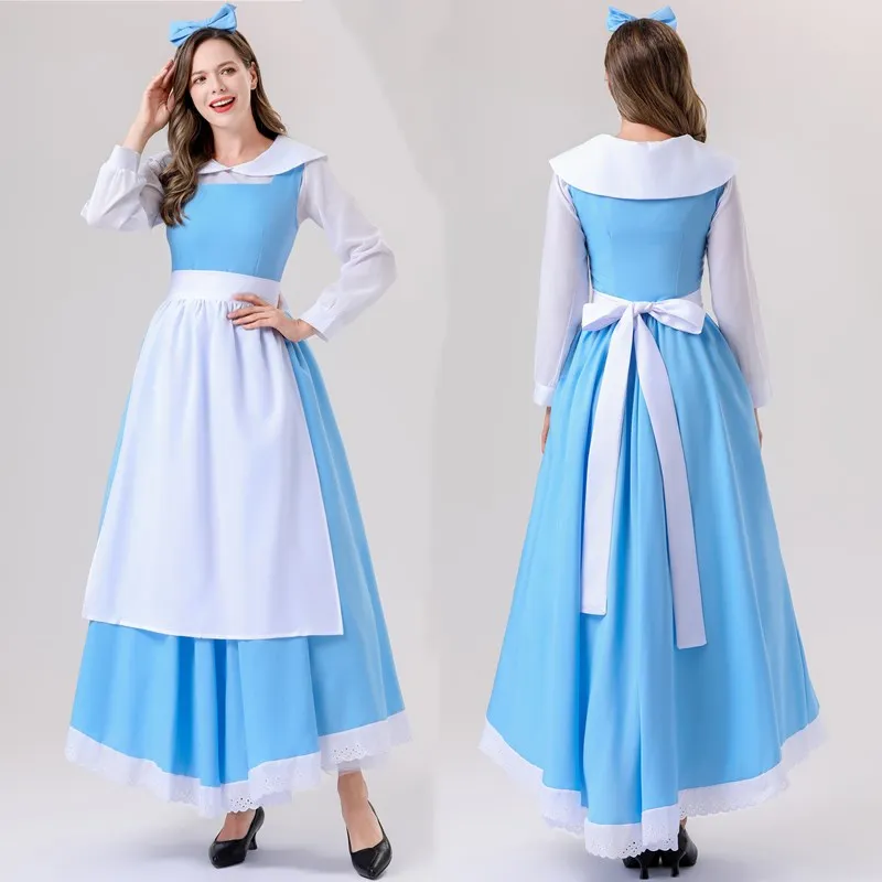 loween Cosplay Long Hair Snow White Adult Cinderella Arobel Performance Costume Polyester Material Traditional Chinese Cos...