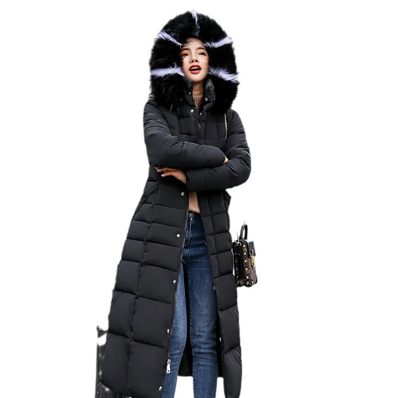 Elegant Long Parkas for Women Autumn Winter 2023 New Korean Fashion Hooded Thicken Warm Jackets Ladies Long Y2k Coats