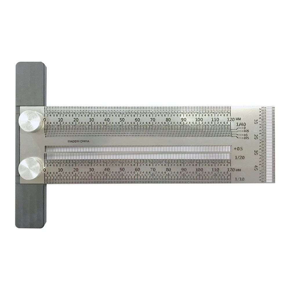 High-precision T Type Line Ruler Stainless Steel Woodworking Scriber Measuring Carpentry Marking Gauge Carpenter Measuring Tools