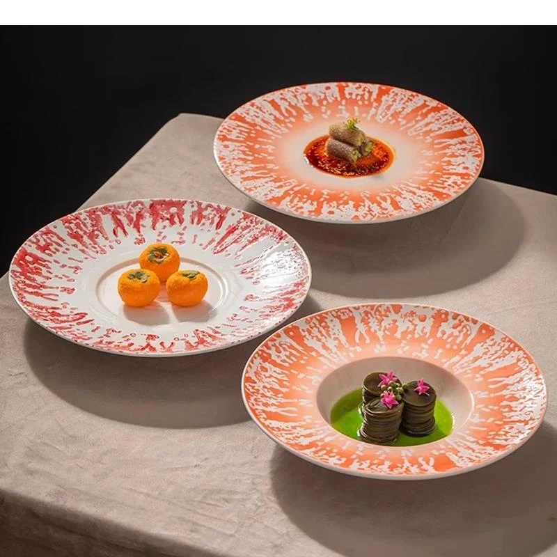 

Ceramic Shallow Plate Restaurant Pasta Thick Soup Salad Plates Molecular Cuisine Specialty Tableware