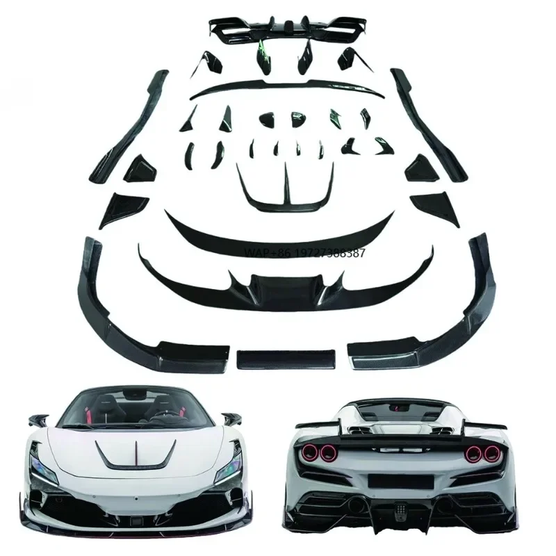 For F8 Msy  Style Carbon Fiber Body Kit - Front Lip, Rear Lip, Side Skirts, Air Vents & Spoiler