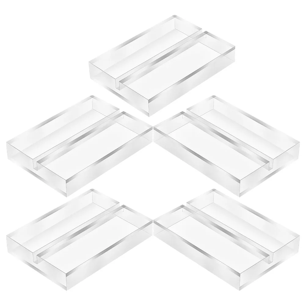

5pcs Transparent Acrylic Table Cards Holder Acrylic Stand Clear Display Slot Table Number Placecard Sign Holder