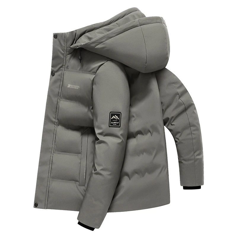 Winter Keep Warm Thickening Solid Coat Outdoors Fashion Removable Hat Jacket New Fashion Casual Comfort Windproof Men Parka