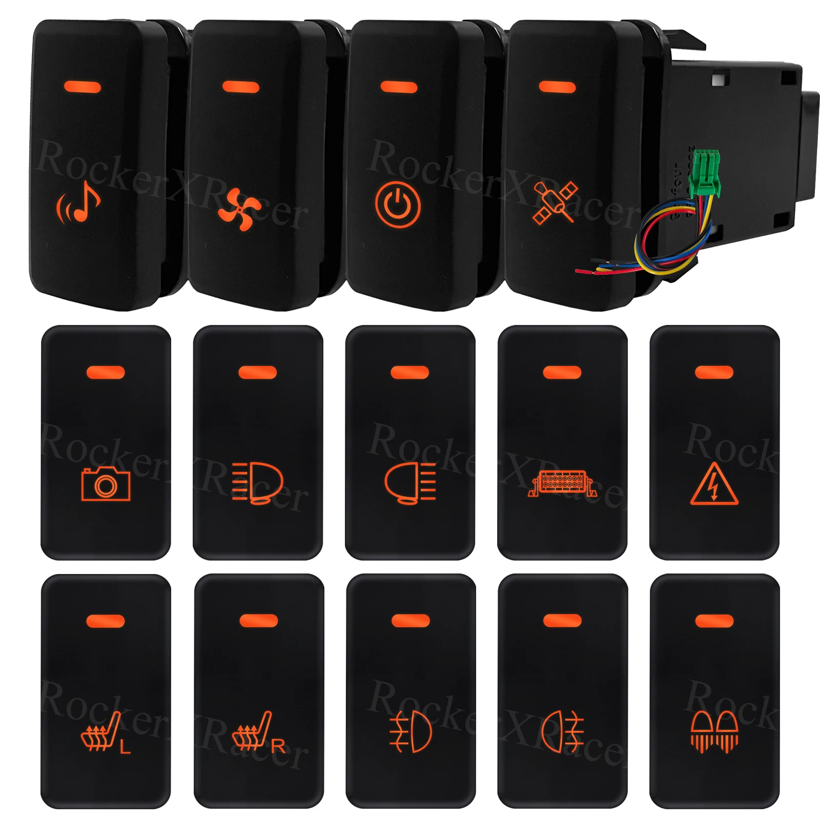 12V 3A Car Push Button Fan LED Light Bar Garage Opener Momentary Switch For Toyota 4Runner FJ Cruiser LC100 Prado 120 HiAce