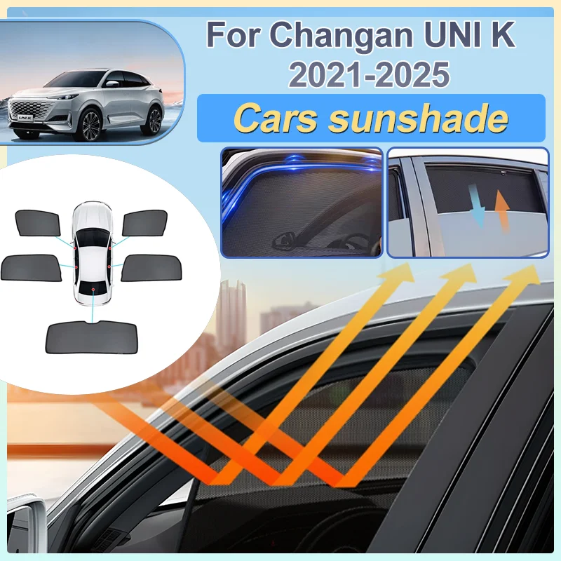 

For Changan UNI K 2025 Accesorios 2021-2025 2021 2022 Mesh Sunshade Car Window Shade Prot Windshield Magnetic Suction Auto Shade