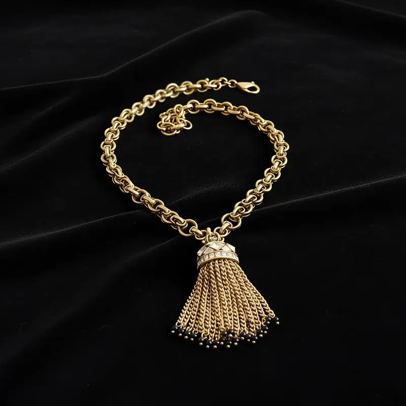 1 Stück Mädchen Modeschmuck Partygeschenk Perlenkette Anhänger mit Strass-Quasten Halskettenanhänger für Frauen – Detail 7