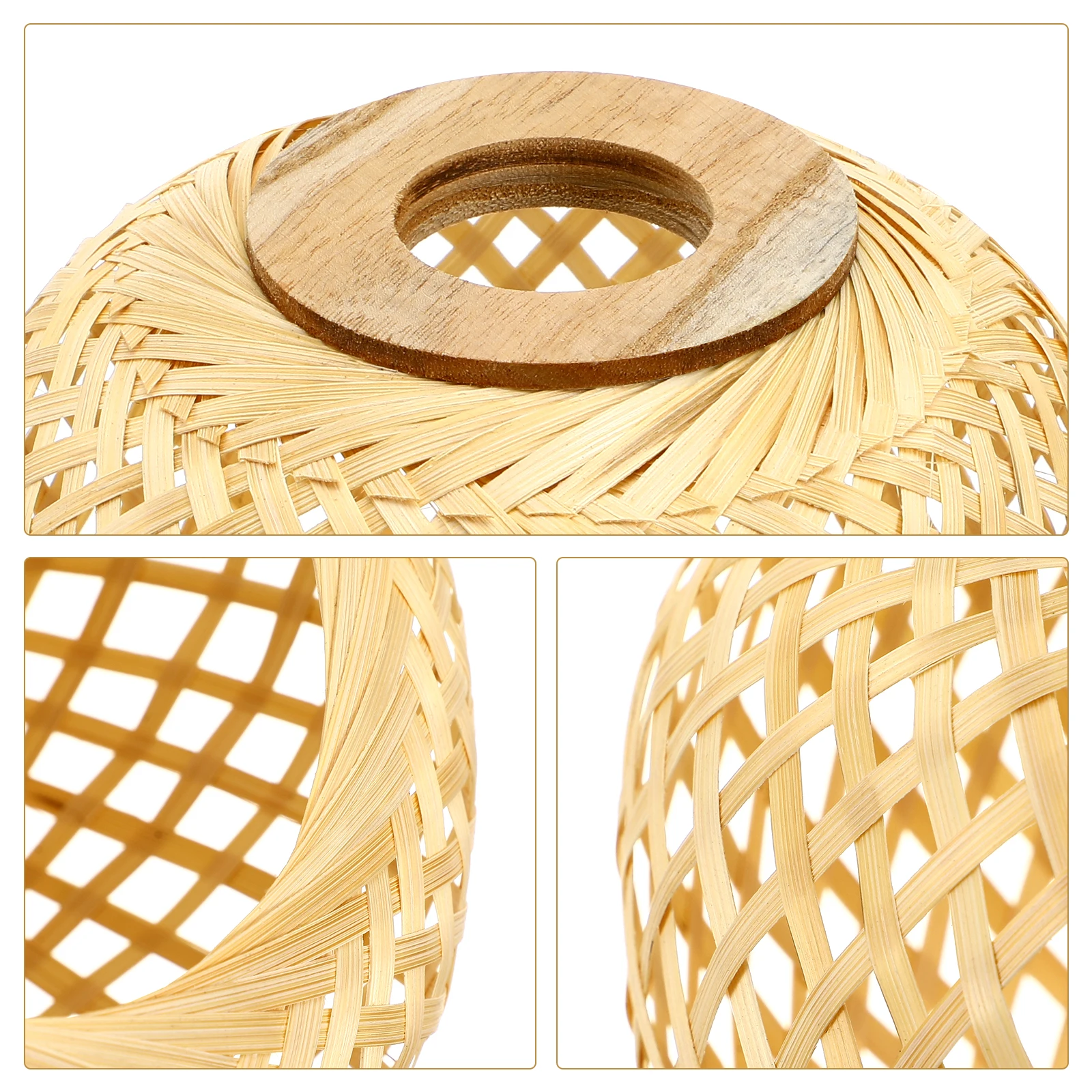 

Bamboo Woven Lampshade Replacement Pendant Light Cover Hanging Ceiling Decor Rustic Shade for Home Decor