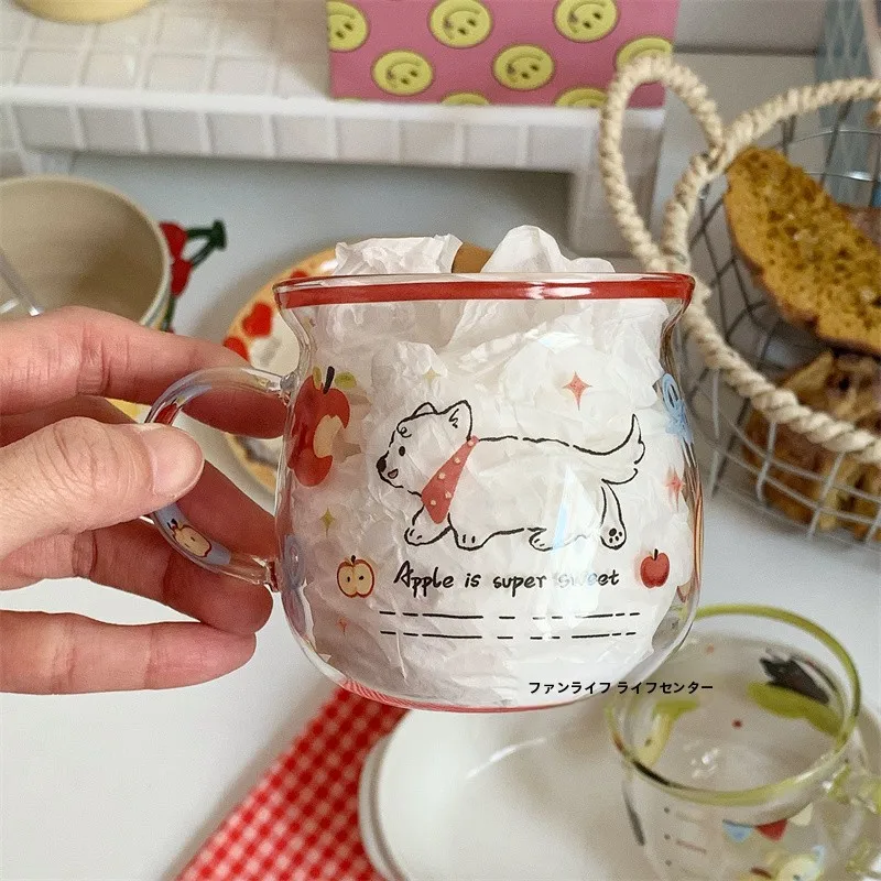 

Кружка FunLife Cartoon Cute из высококачественного боросиликатного стекла, термостойкая, для молока, сока и других напитков, с круглым принтом в виде обезьяны, универсального назначения.