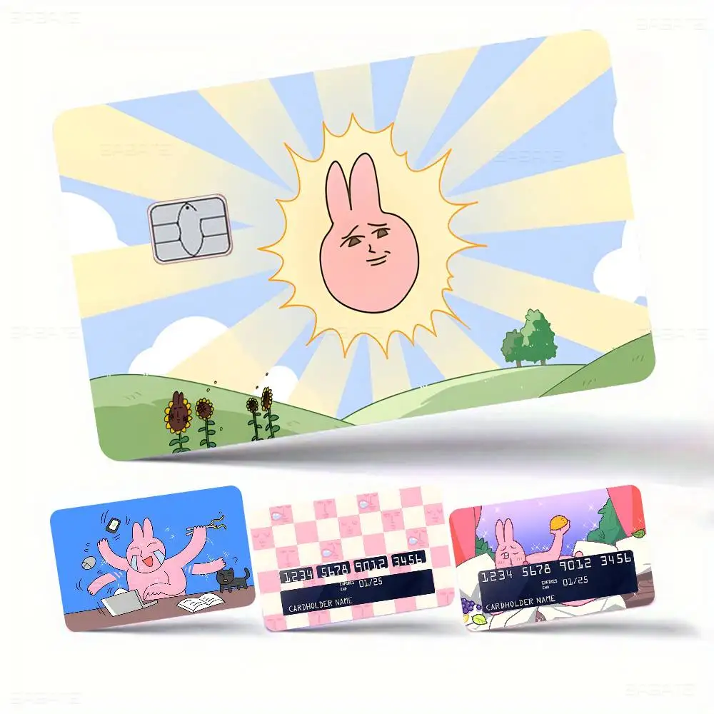 My F-Friend Pink Rabbit Funny Anime Anime Cartoon Bear Skin Sticker Film Tape Case For Big Credit