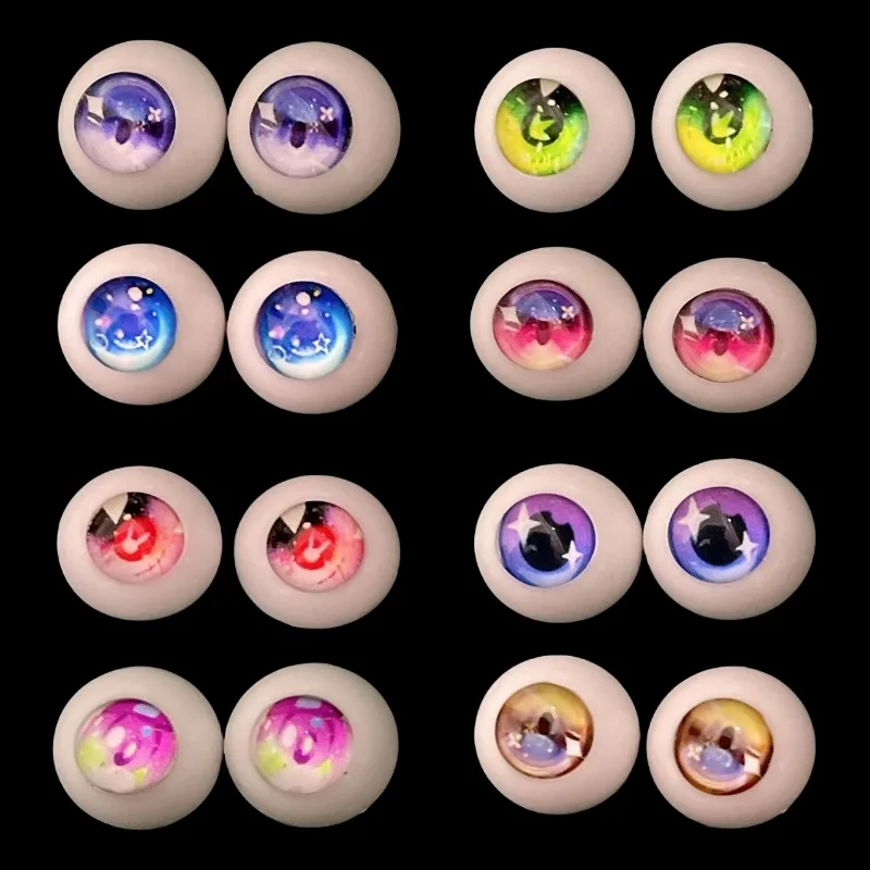 2 ペア人形眼球 12 ミリメートル/14 ミリメートル 1/6 BJD 人形 DIY おもちゃアクセサリー漫画眼球アニメ目カラフルな目