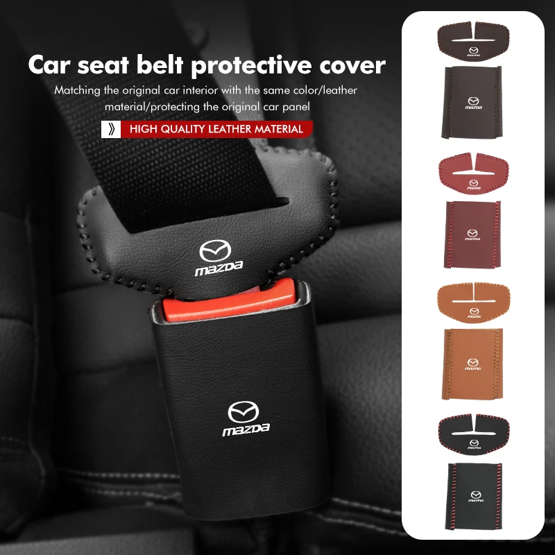 Car Seat Belt Buckle Clip Protector Interior Anti-Scratch Cover For Mazda Atenza Axela MX30 CX30 CX3 CX9 MX5 RX8 RX7