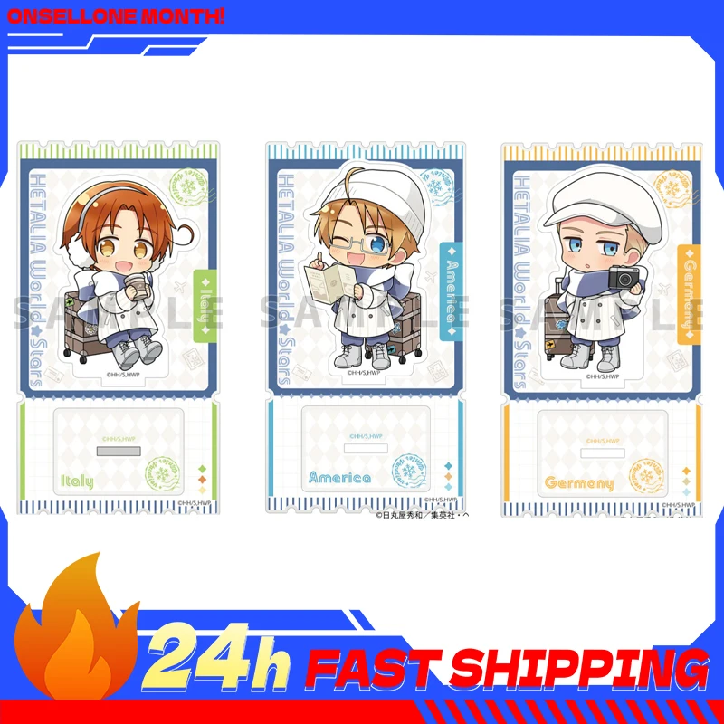 

14styles Hetalia Worlds Star Winter Clothing Travel Ver. Q Alfred F. Jones Figure Acrylic Stand with Backboard Ludwig Statue Toy