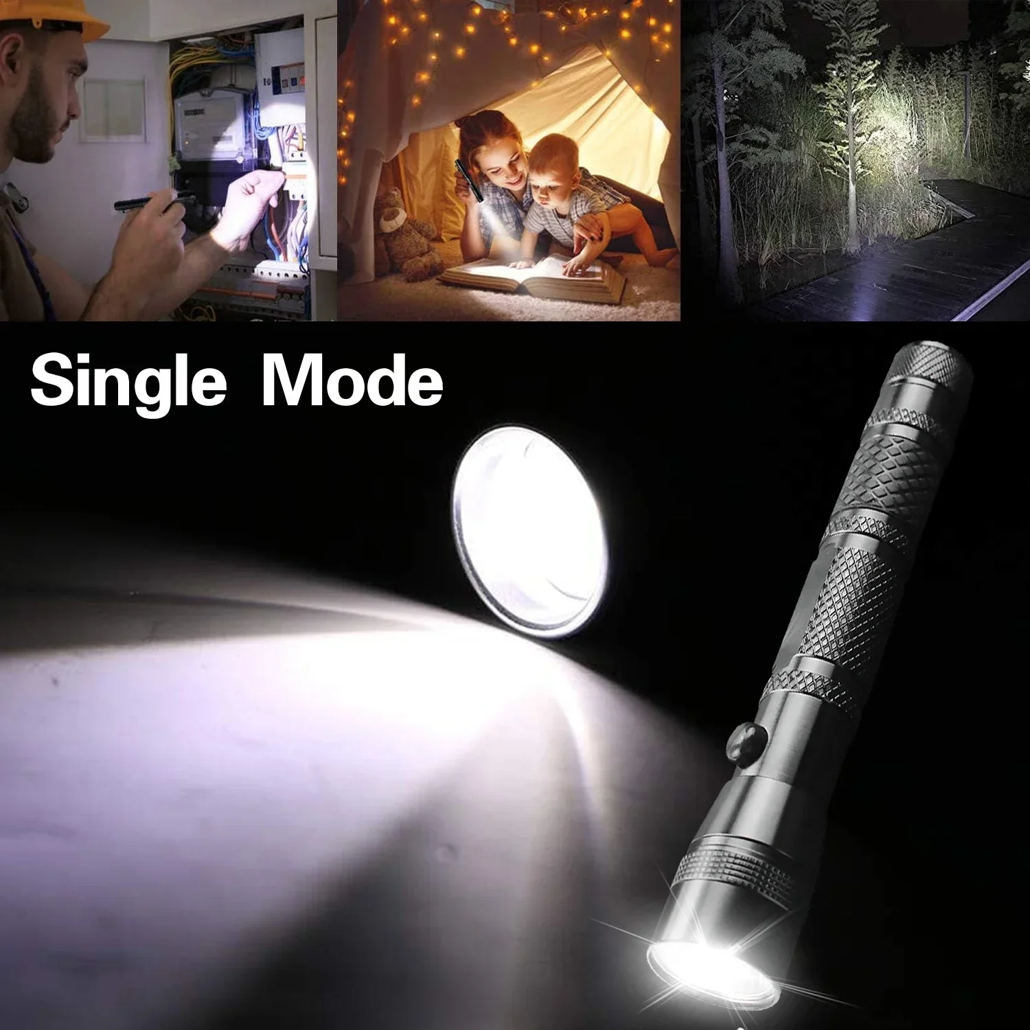 Powerful LED Flashlight Long Range Outdoor Emergency Light Portable Torch Work Light Tactical Flashlights No Battery Include