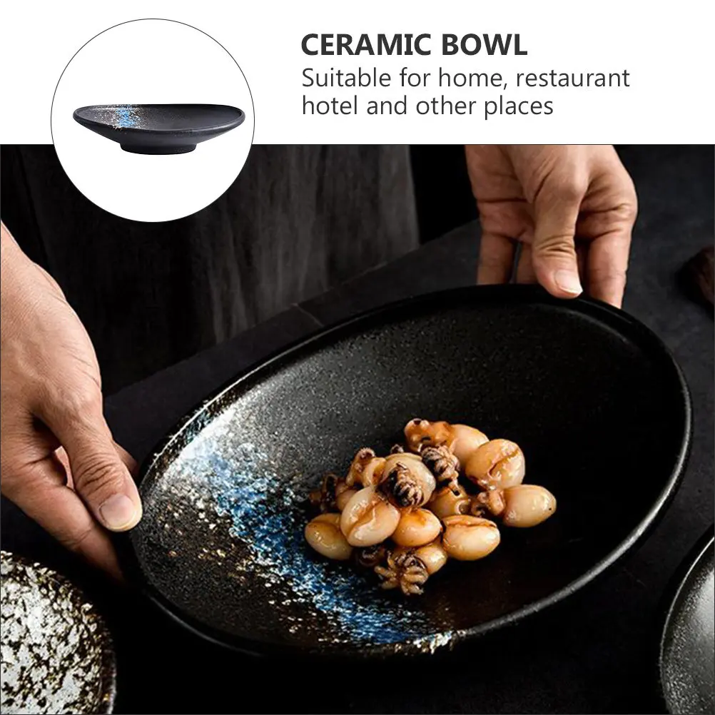 1Pcs Salad Bowl Ceramic Deep Large Japanese Style Creative Fruit Bowl for Home Restaurant Hotel Household Soup Pasta Cereal