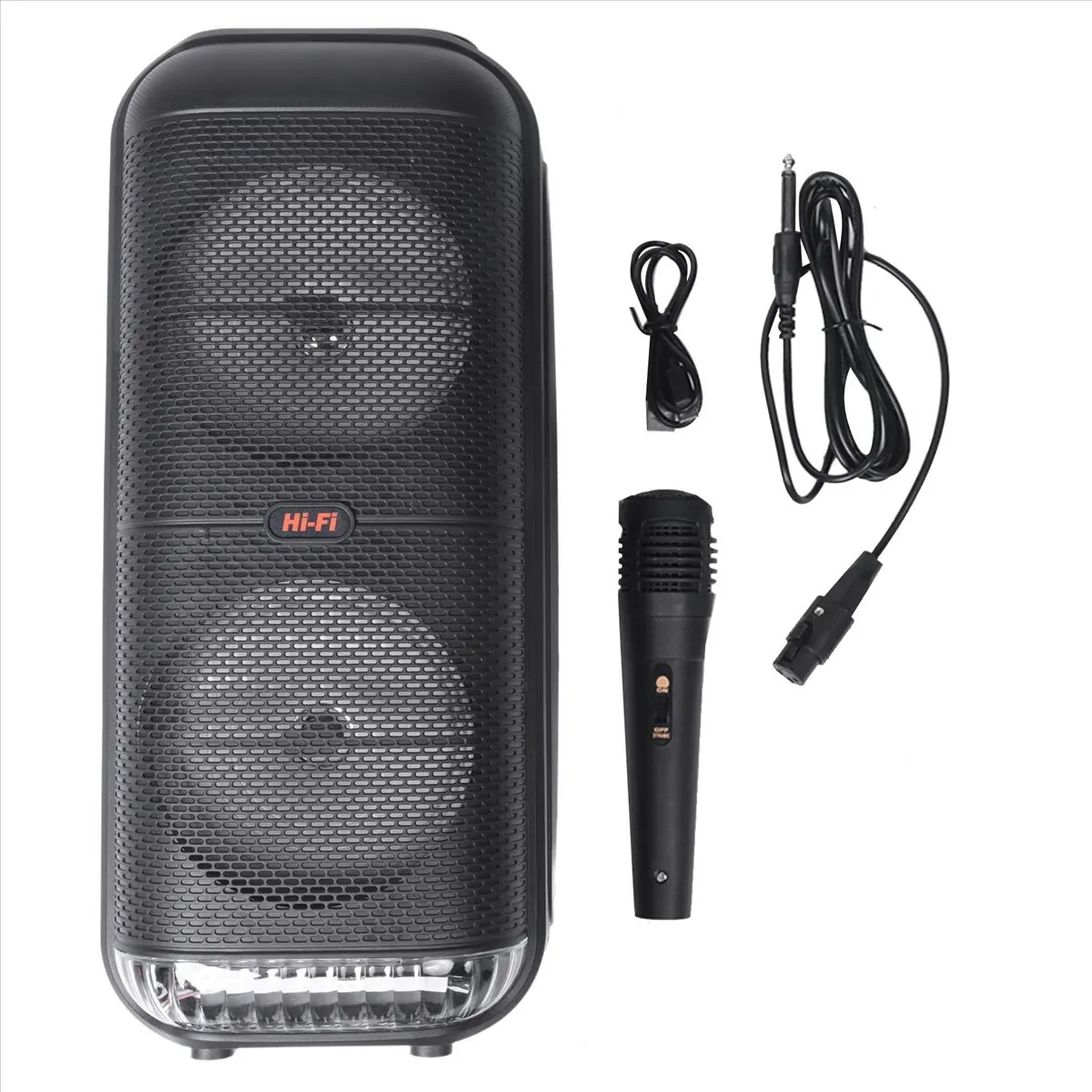 

Супер большой уличный Bluetooth-динамик 1200 Вт, 6-дюймовый двойной звуковой сабвуфер, портативная беспроводная колонка, бас-звук с микрофоном-A22U