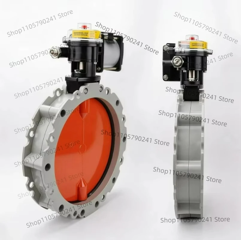 V2FS Pneumatic Powder Butterfly Valve Aluminum Alloy Flange Dust-Proof DN200 DN250 DN300 Cement Mixing Plant