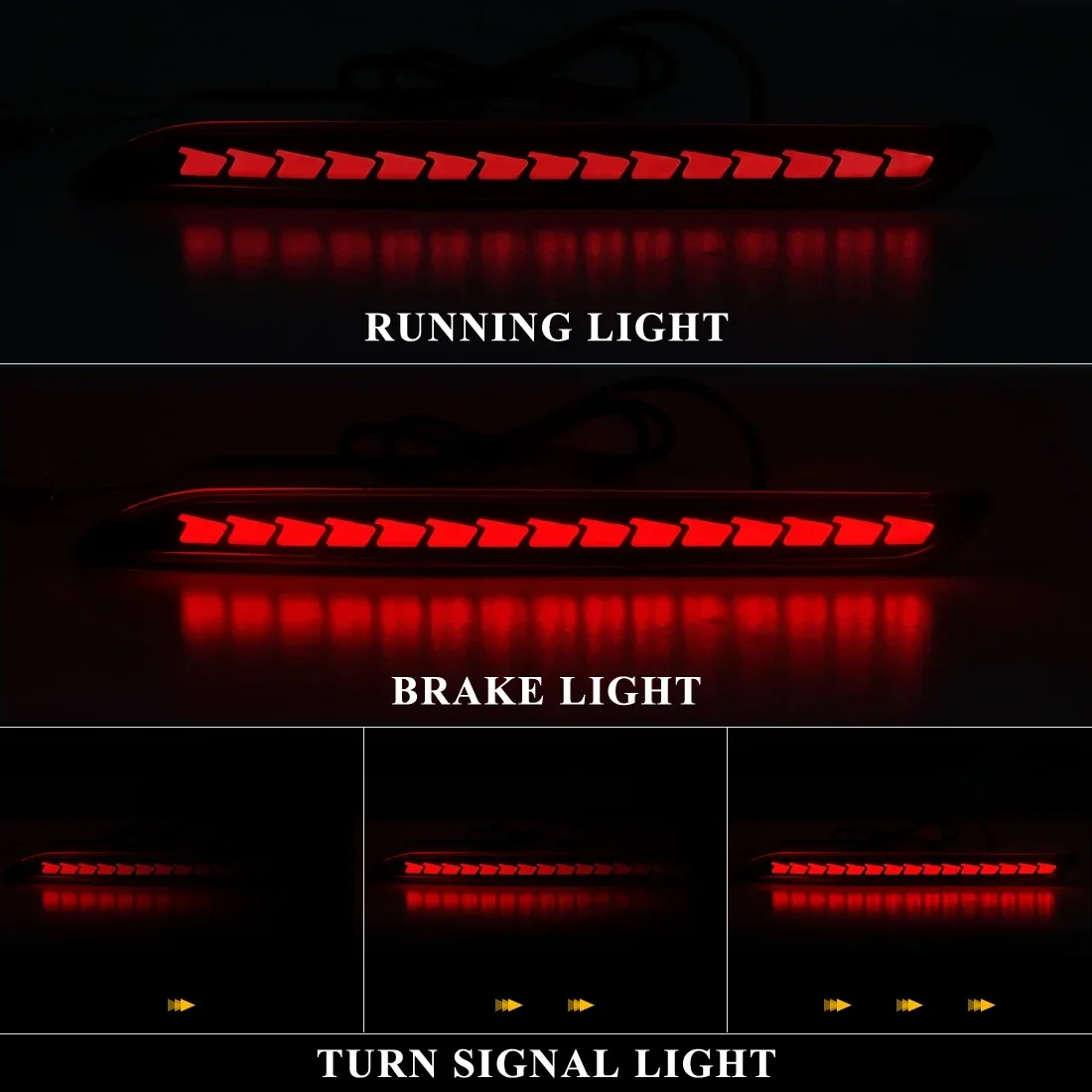 Waterproof LED Rear Bumper Reflector Light Car Accessories For Honda Accord 2023 2024 Auto Brake Warning Lamp Multi-function 12V