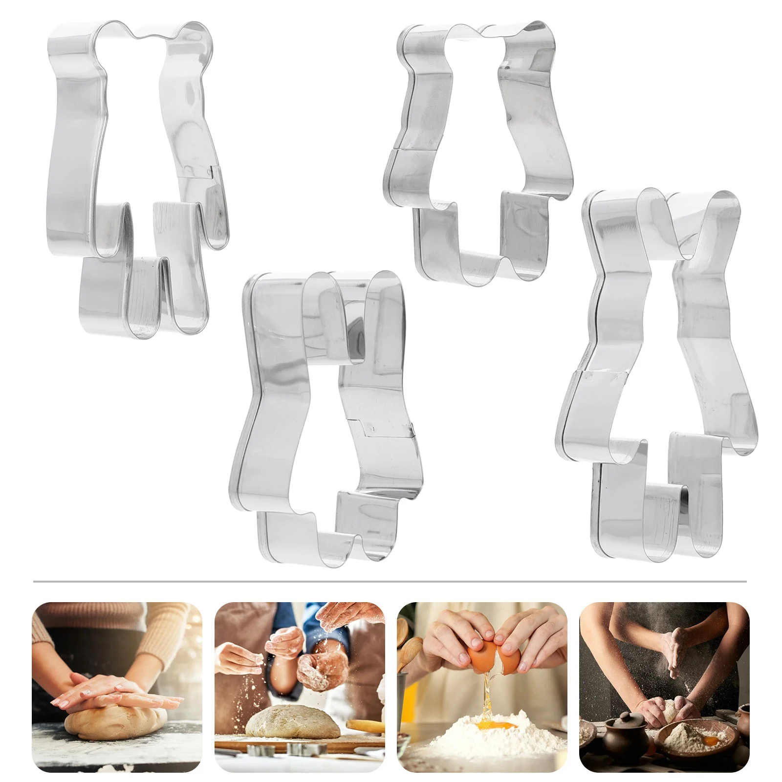 

4 Pcs Cookie Cutter Set Shaper for Baking Mould Figure Molds Animal Biscuit Cookies Stainless Steel The