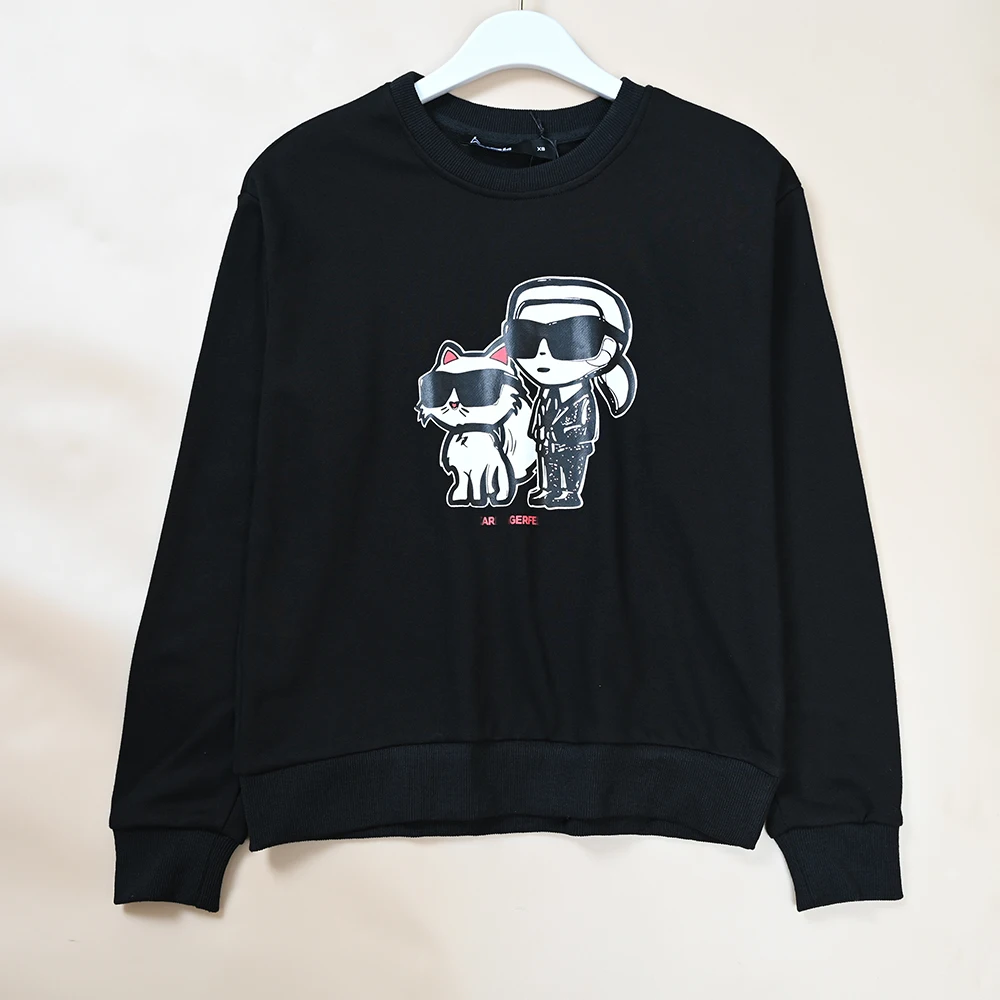 

Повседневная длинная толстовка с круглым светом Ne, женская толстовка с кольцом из хлопка и клея с принтом персонажа из мультфильма, удобная уличная одежда