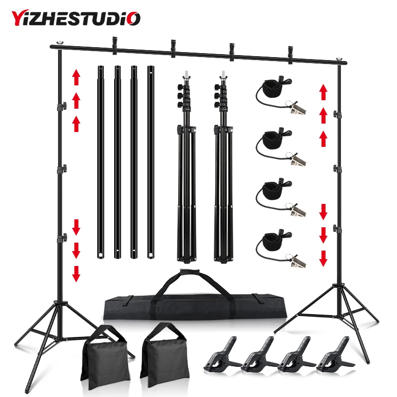 Photography Backdrops Stand 3M Width Background System with Connect Crossbars Green Screen Backdrop Tripod for Party ChromaKey