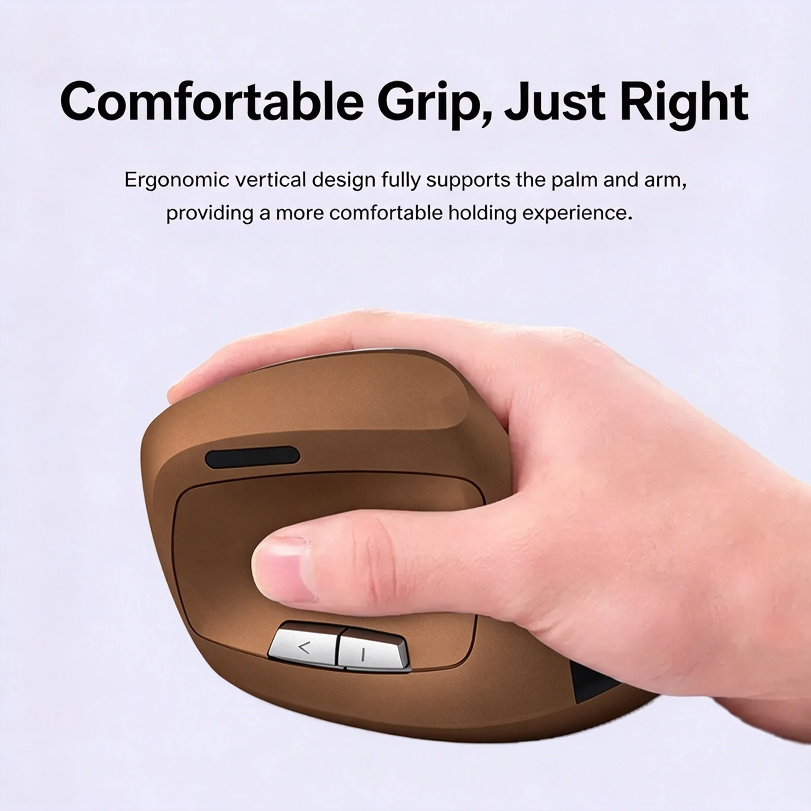 Ergonomic Vertical Wireless Mouse 2.4G & Bluetooth 3 Device Connection Rechargeable 800/1200/1600 DPI Adjustable Office PC Mice