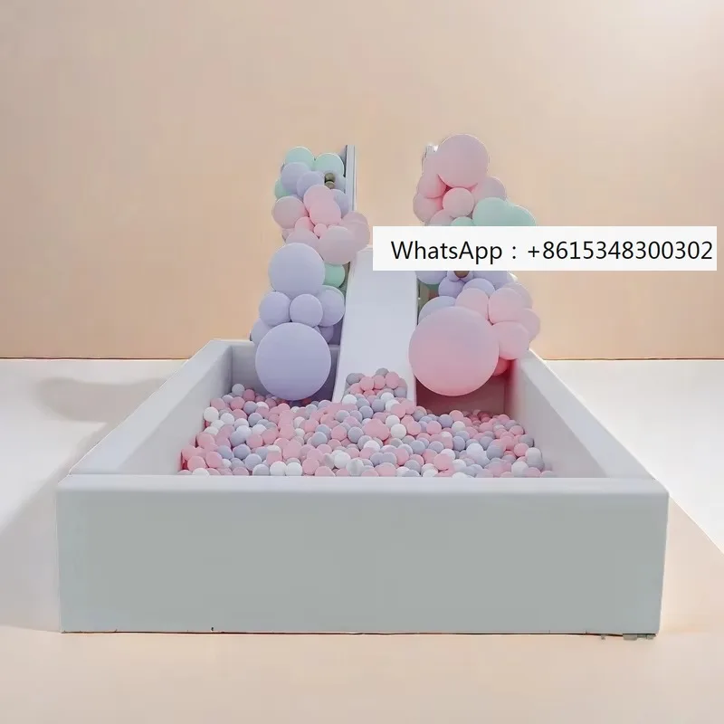 Classic white square leather ball pool, outdoor amusement park equipment