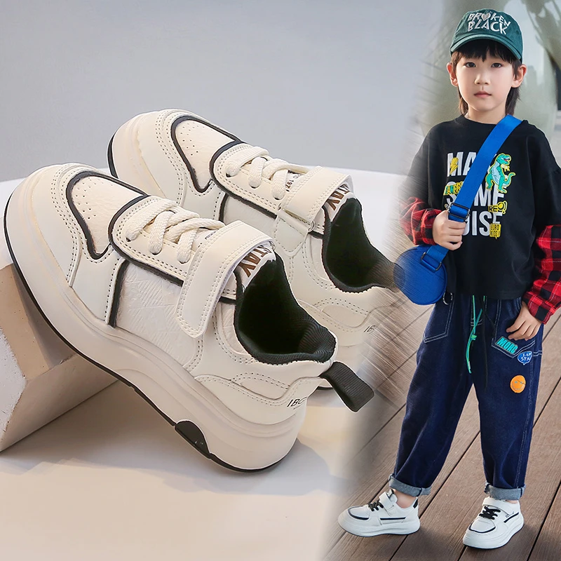 2025 Autumn New Children Casual Running Shoes Hook&Loop Comfortable Kids Sneakers Soft Sole Fashion Sports Shoes for Boys Girls