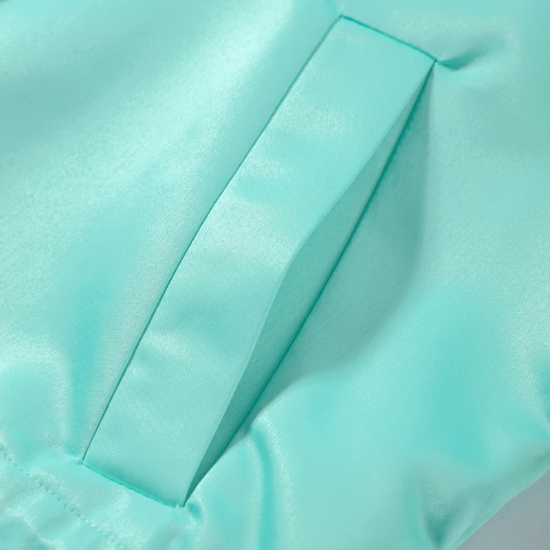 Übergroße, taillenbetonte, glänzende Oberflächenmäntel für Damen, Street-Style, Stehkragen, Laternenärmel, einfarbige, lockere Jacken, schicke Oberbekleidung – Detail 9