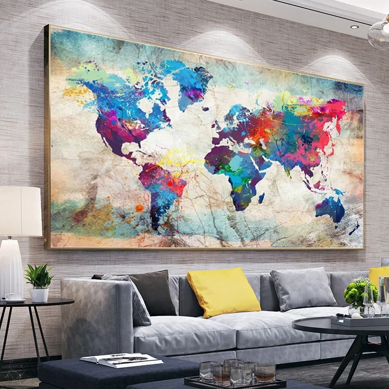 

5D Diamond painting, world map wall painting, full diamond, cross stitch, living room decoration