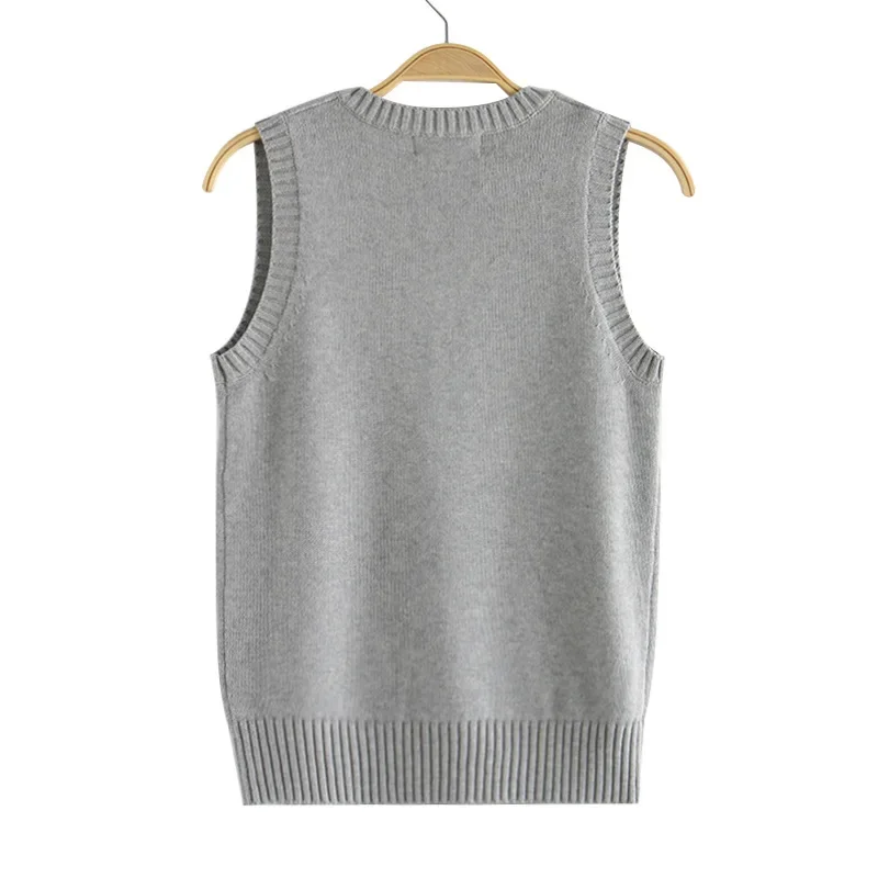 Gilet maglione uniforme scolastica secondaria per ragazze adulte Gilet femminile senza maniche Cosplay Anime Cappotto lavorato a maglia