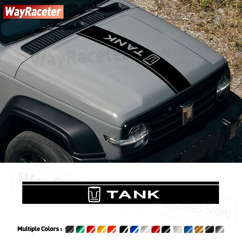 

Автомобильный капот в полоску, наклейка на крышку двигателя, виниловая наклейка из углеродного волокна для Great Wall Tank 300 4X4 400 GWM 500 Off Road 700 2025