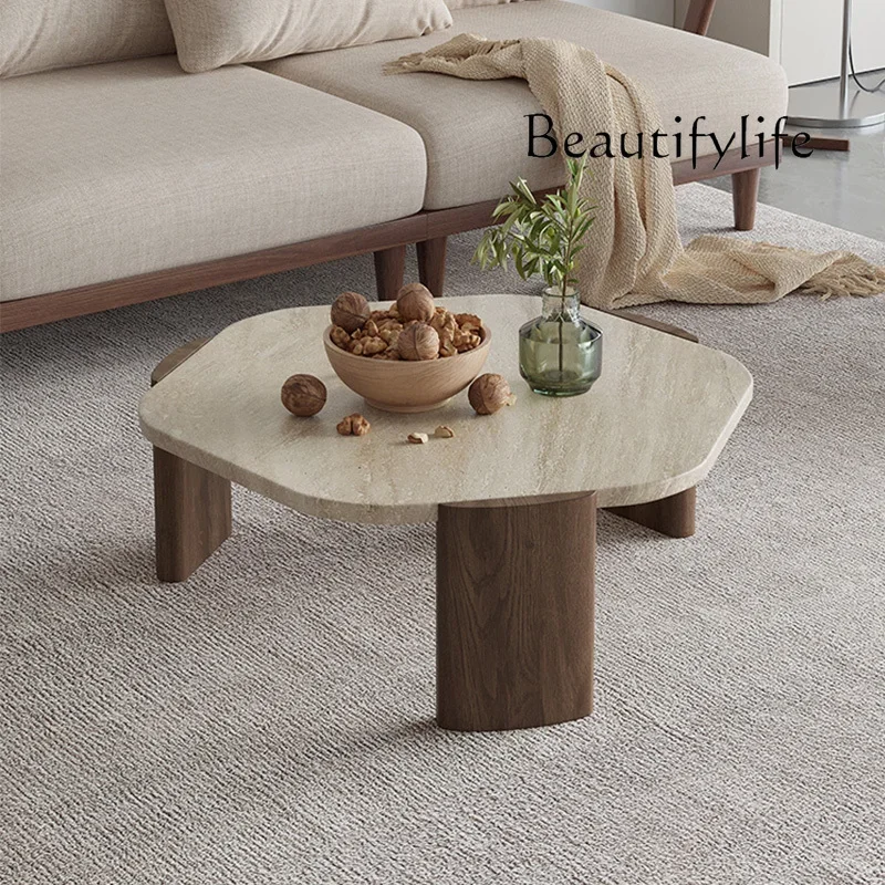 

Nordic Retro Coffee Table Solid Wood Living Room Home round Natural Modern Simple Low Table Small Apartment
