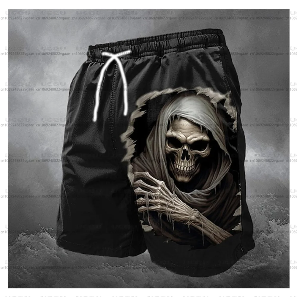 

Summer Fashion Horror Skull Beach Shorts Men Outdoor Wear Sweatpants Swim Trunks Loose Streetwear Hip Hop Pants Casual Clothes