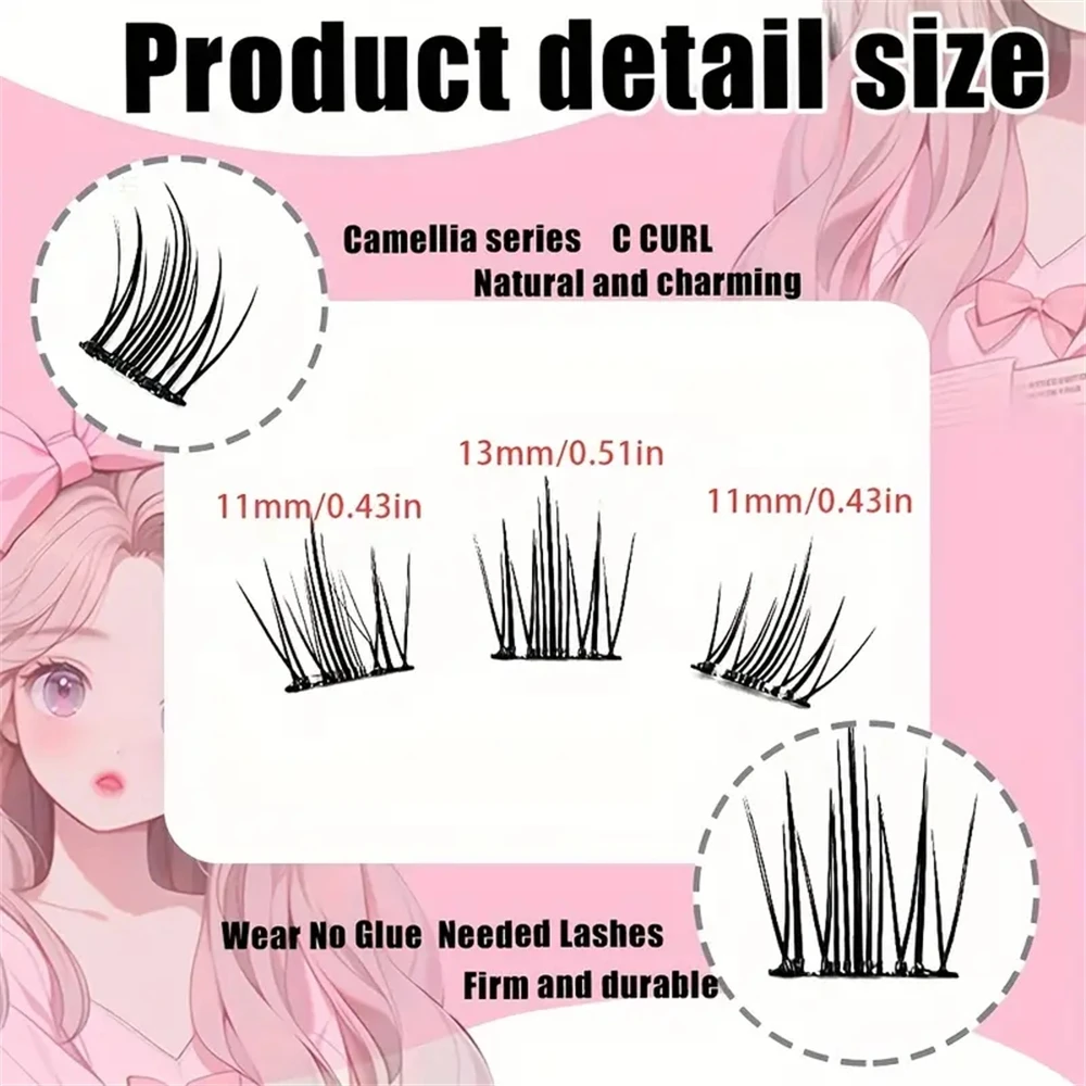 60 peças de cílios postiços naturais sem cola - Bulu Mata Palsu, estilo de chicote realista