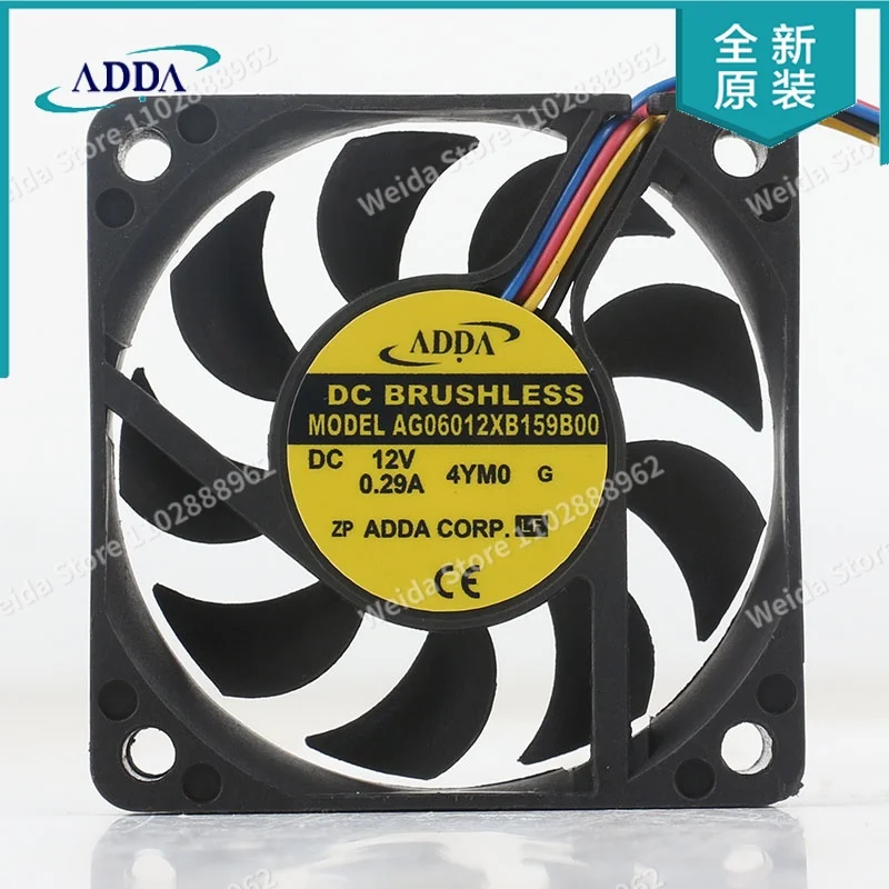 

Оригинальный вентилятор ADDA 6015 6CM 12V 0.29A 60X60X15MM 6CM AG06012XB159100 с четырехпроводным шарикоподшипником для преобразователей частоты