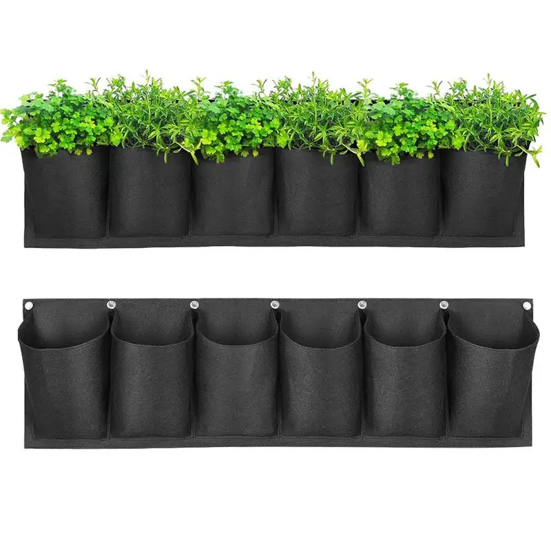 Vertical Hanging Planter Bag Thickened Wall Mounted Flower Gow Bags Garden Vegetable Plants Seedling Bags Gardening Supplies