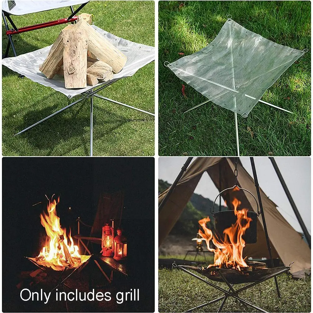 Imagem -04 - Portable Outdoor Fire Pit para Camping Mesh Lareira Steel Backyard Rack Quick Assembly Pit Jardim Brazier Bbq ao ar Livre