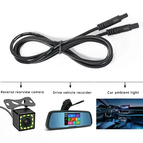 4Pin/5Pin/6Pin/8Pin Car DVR Camera Extension Cable 1M/2M/3M Male To Female Connector Cord For Dash Cam Reverse Camera Cable 8 best sales wire rear camera 8 pin - №1