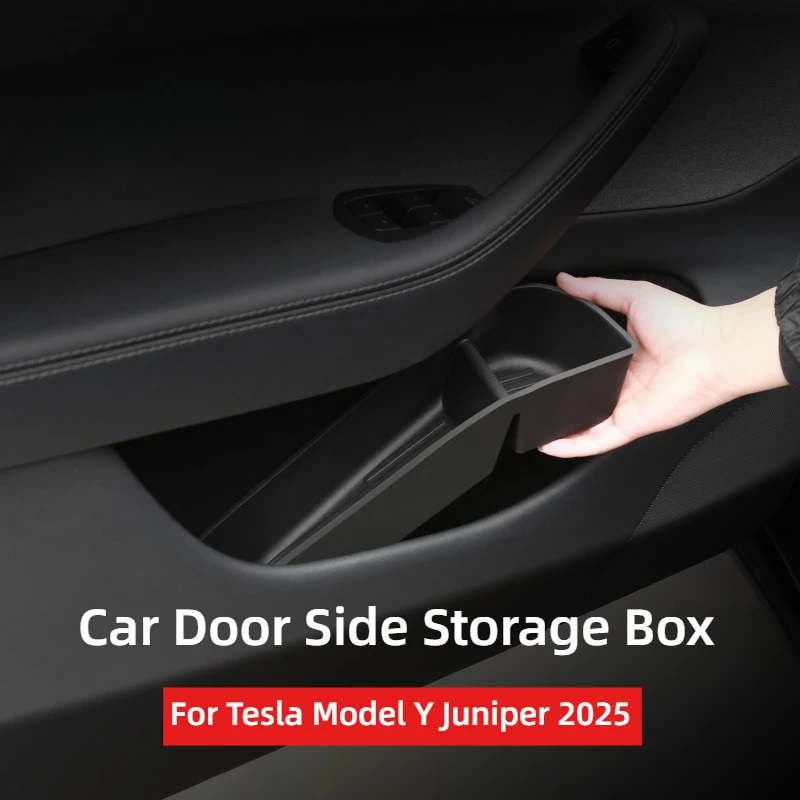 

Car Door Side Storage Box for Tesla Model Y Launch Juniper 2025 Front Rear Side TPE Door Storage Organizer Tray Car Accessories
