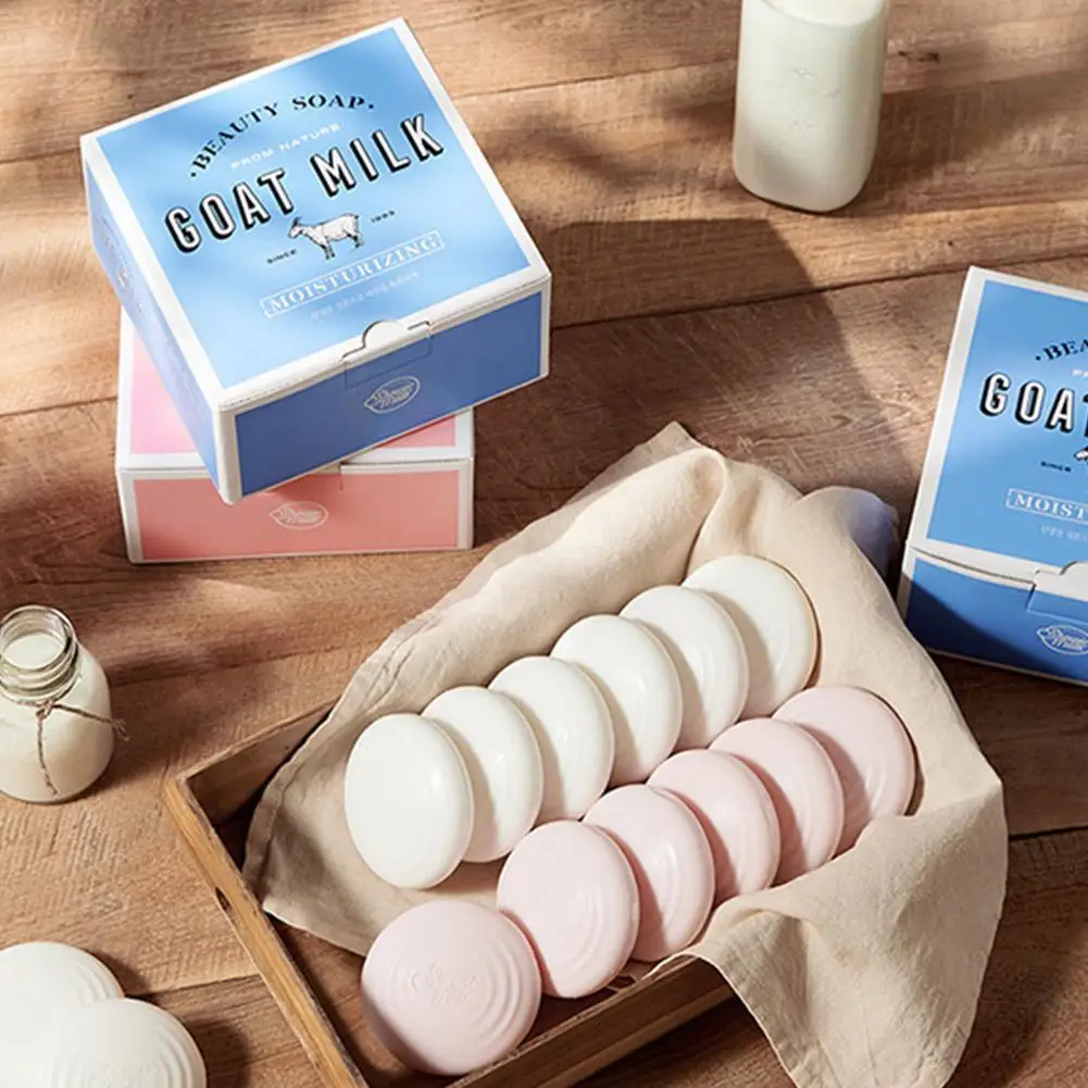 

1pcs Natural Goat Milk Silk Protein Handmade Soap Moisturizing Skin Care Cleansing Facial Soap Face Cleaner Body Wash 100g