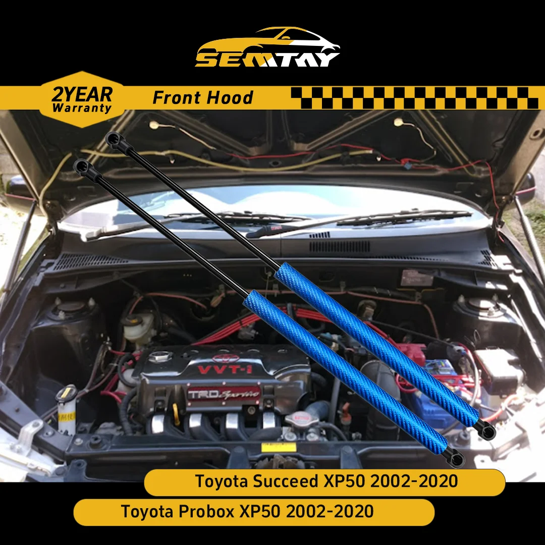 

SEMTAY Hood Struts for Succeed/Probox XP50 2002-2020 Bonnet Lift Assist Spring Shocks Supports Vehicle Accessory
