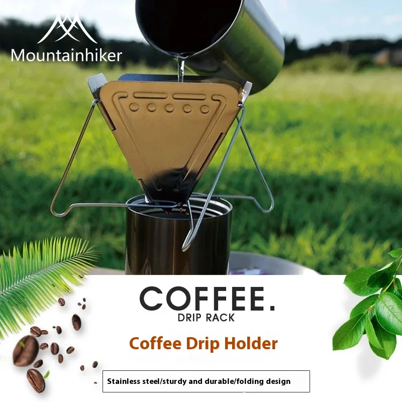 

Mountainhiker Stainless Steel Coffee Funnel Rack Outdoor Camping Portable Folding Spring Filter Rack Equipment Coffee Drip Rack