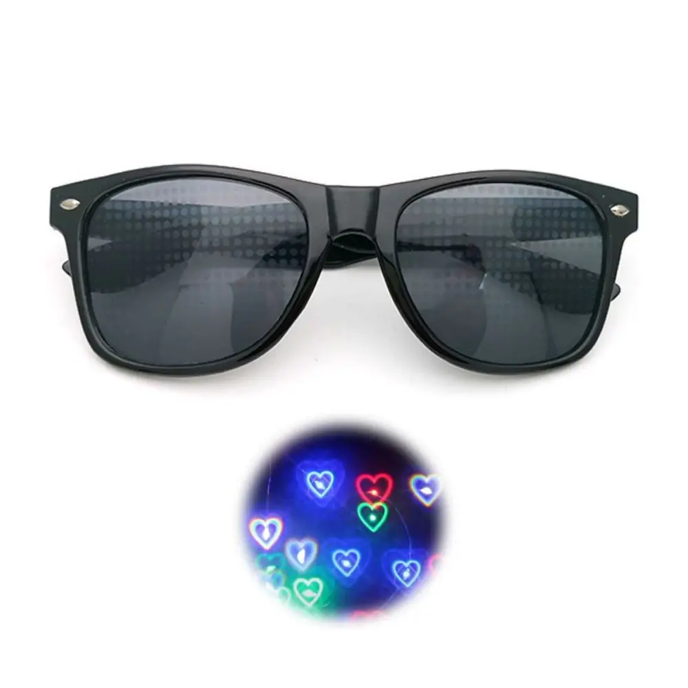 Unique Diffraction Glasses Light Refraction Heart Star Snowflake Special Effect Glasses Mirror Light Firework Diffraction