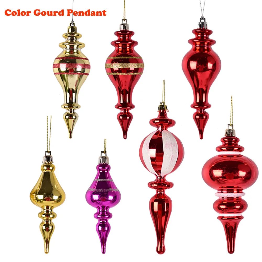 Christmas Tree Decoration Special Shaped Color Gourd Hanging Exquisite Scene Layout Onion Ball Dropper Pendant Home Ornaments