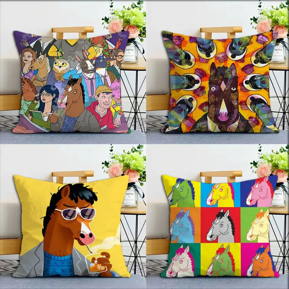 

B-BoJack H-Horseman World Various Sizes Square Pillow Case For Car Home Bedchamber Decor