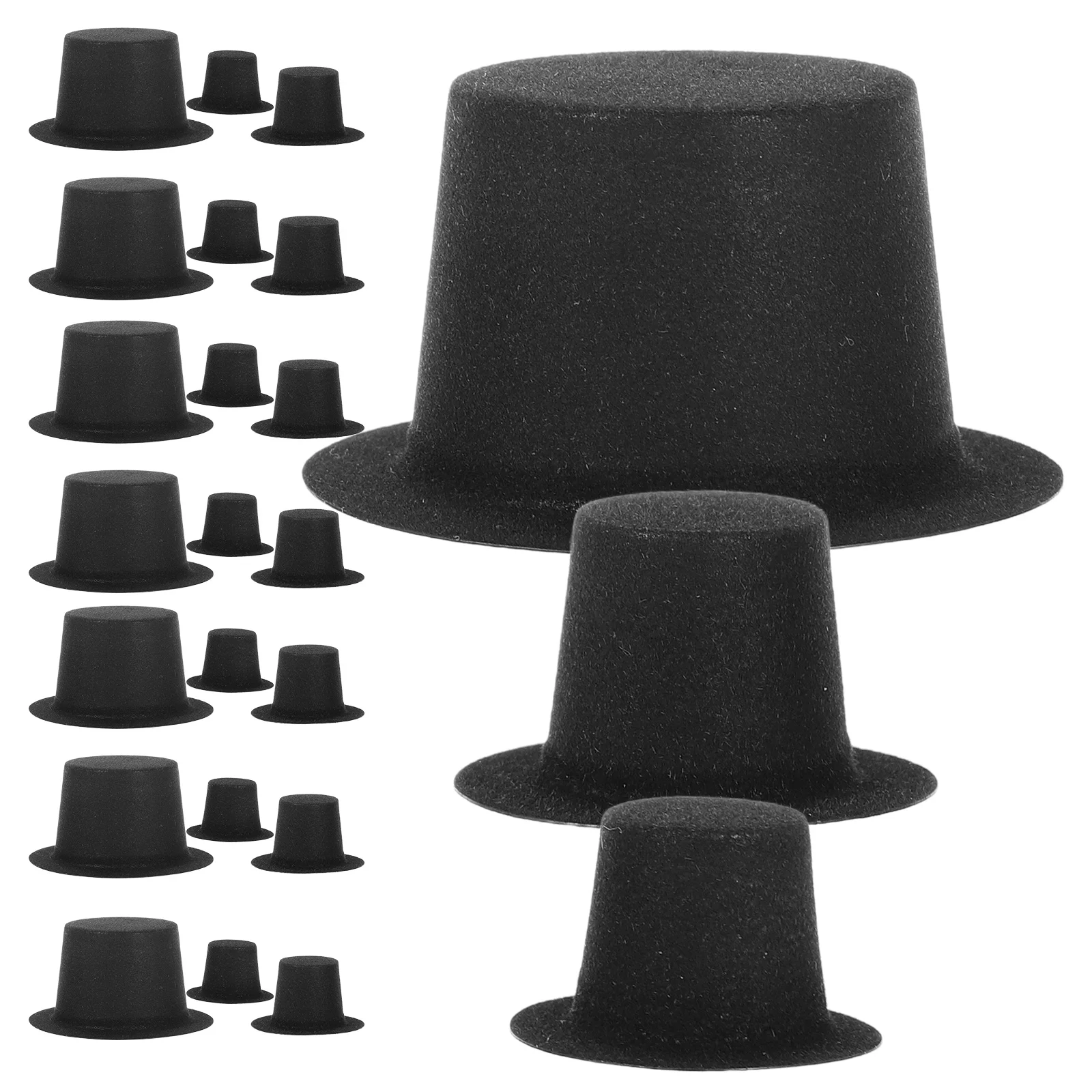 60 Pcs Hats Miniature Toys Decorative Adorable Wear-Resistant Pvc Flocking Christmas Child Gifts