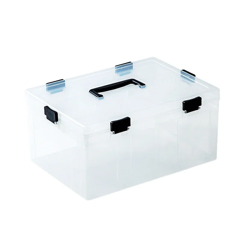 

Transparent stackable children's building block storage box toy storage box with plastic compartment