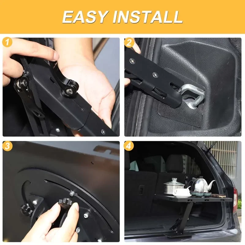 1Pcs carbon steel black For Honda Pilot 2016-2022 car tailgate lock extension small table plate car modification accessories