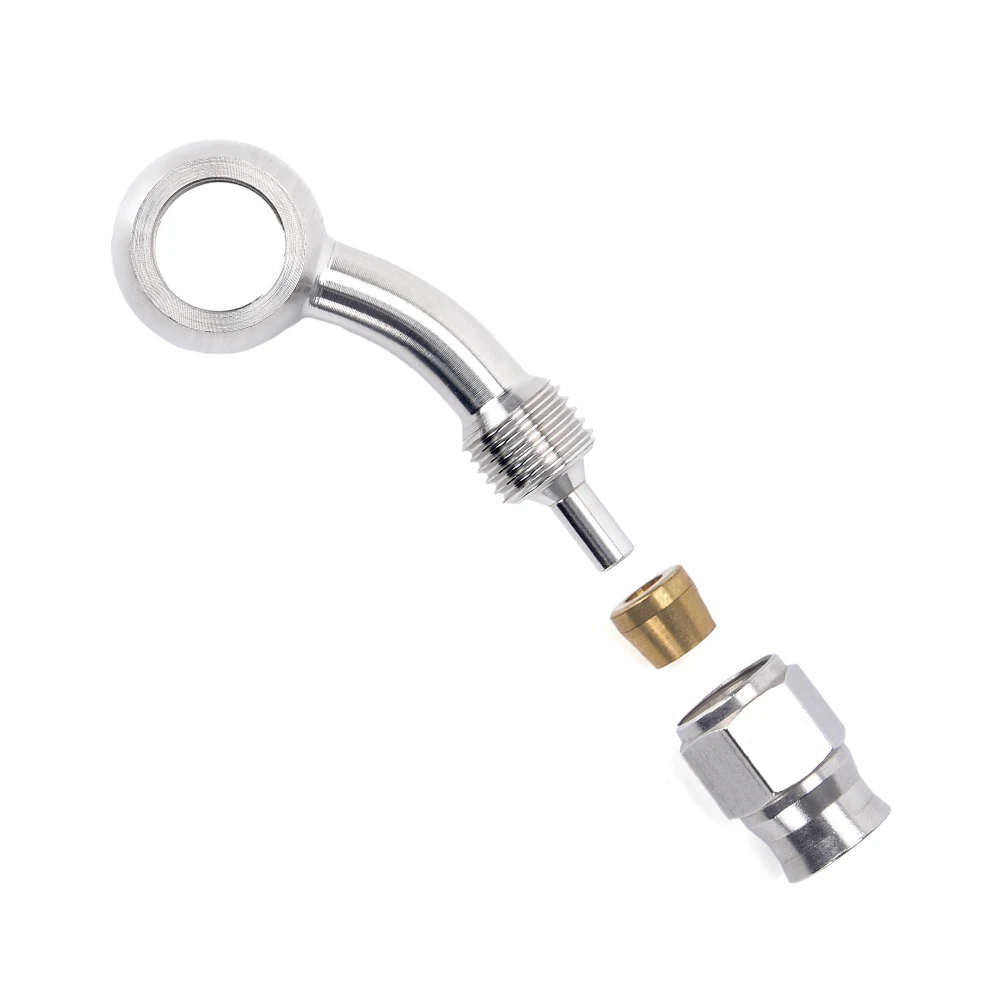 Bartoo-Rvs AN3 Hydraulische Rem Motorfiets Olie Slang Lijn Banjo Fitting 10MM Rechte/28/45/90 °   Remslang eindigt HR072