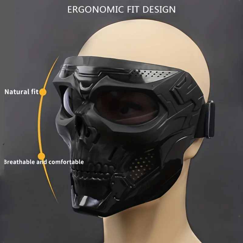 Gafas protectoras de cara completa, máscara de Calavera, a prueba de viento, gafas tácticas para ciclismo al aire libre, gafas para montar en motocicleta con cierre de cordón